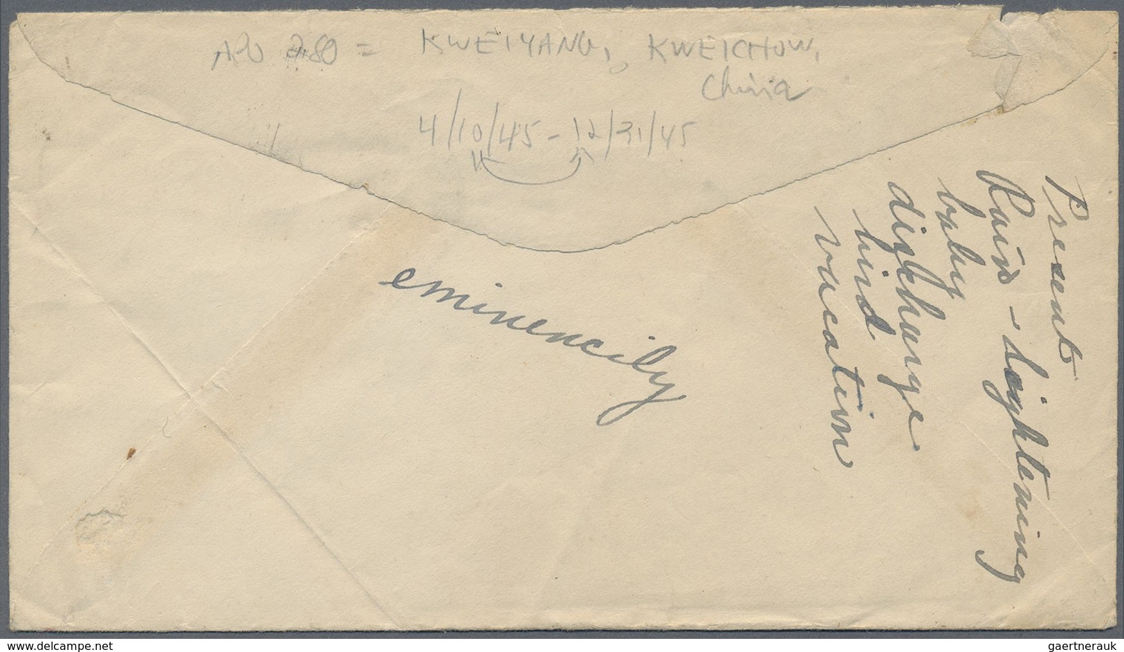 GA/Br Vereinigte Staaten Von Amerika - Post In China: 1945 (ca.), Three Letters/stationeries With APO-No. - Offices In China
