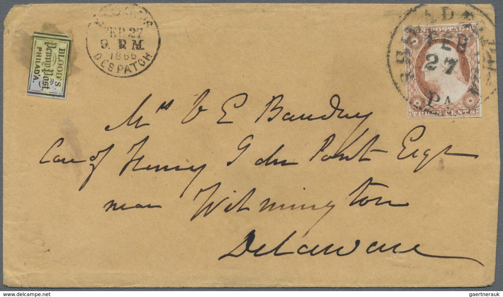 Br Vereinigte Staaten Von Amerika - Lokalausgaben + Carriers Stamps: 1855, Bloods Penny Post And "Blood - Locals & Carriers