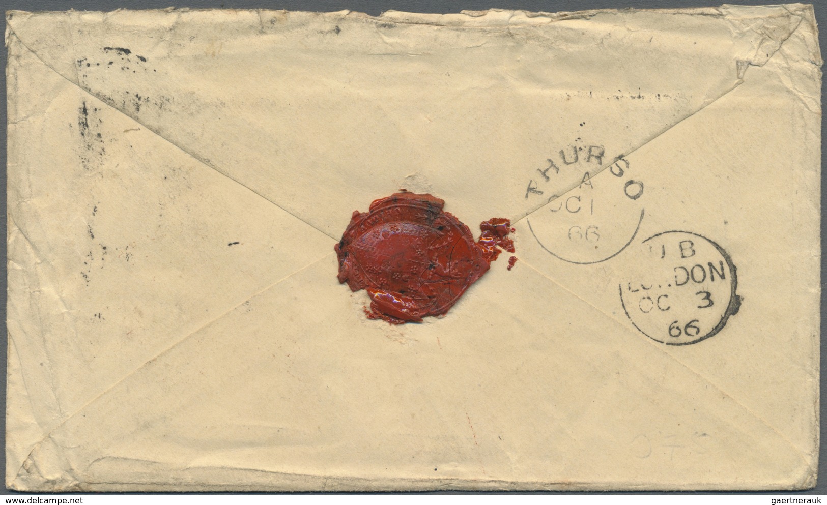 GA Vereinigte Staaten Von Amerika - Ganzsachen: 1866. United States Postal Stationery Envelope 3c Pink - Autres & Non Classés