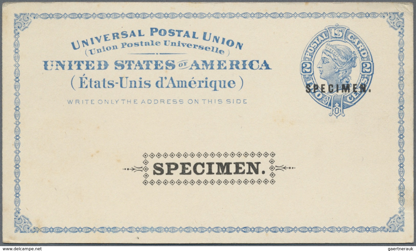 GA Vereinigte Staaten Von Amerika - Ganzsachen: 1879 'Liberty' Postal Stationery Card 2c. Blue Overprin - Autres & Non Classés