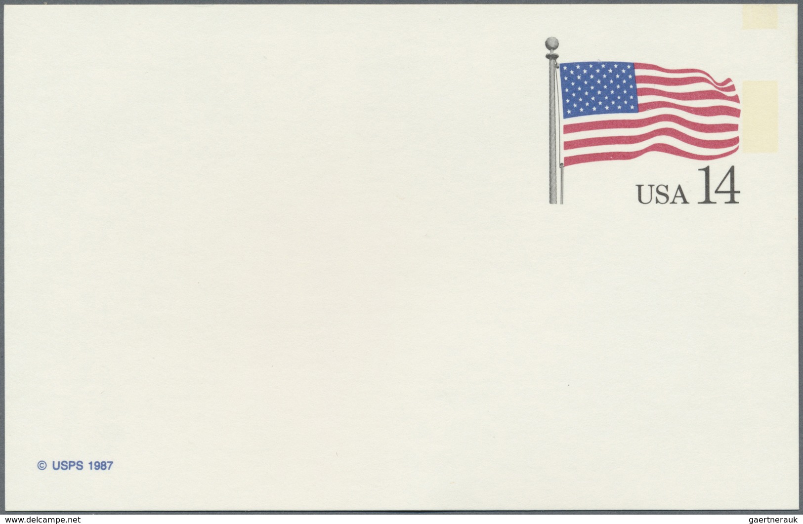 GA Vereinigte Staaten Von Amerika - Ganzsachen: 1987 'Stars & Stripes' Postal Stationery Card 14c., Var - Andere & Zonder Classificatie