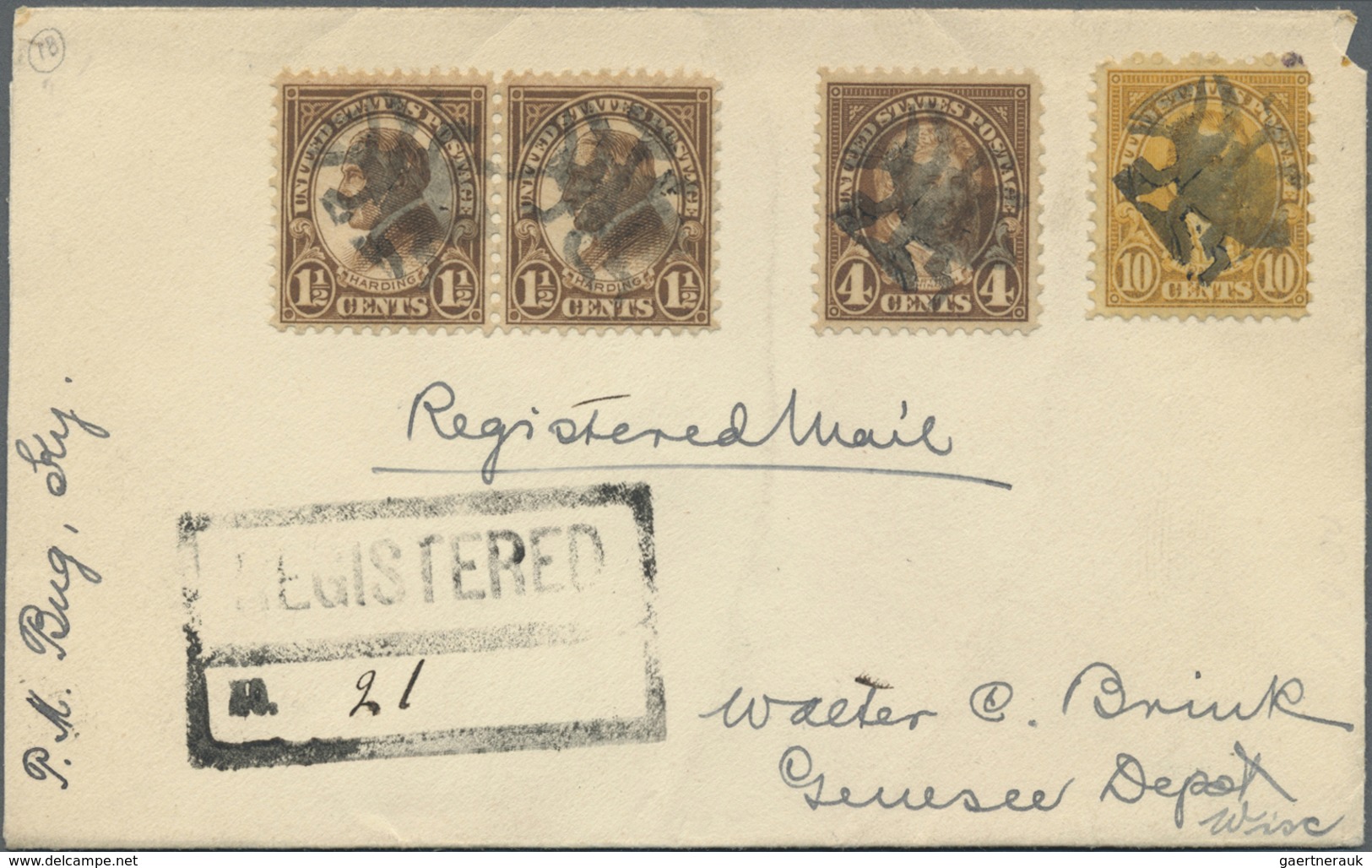 Br Vereinigte Staaten Von Amerika - Stempel: BUG Fancy Cancel + B/s "BUG SEP 14 1930" On Colourfull Fra - Marcophilie