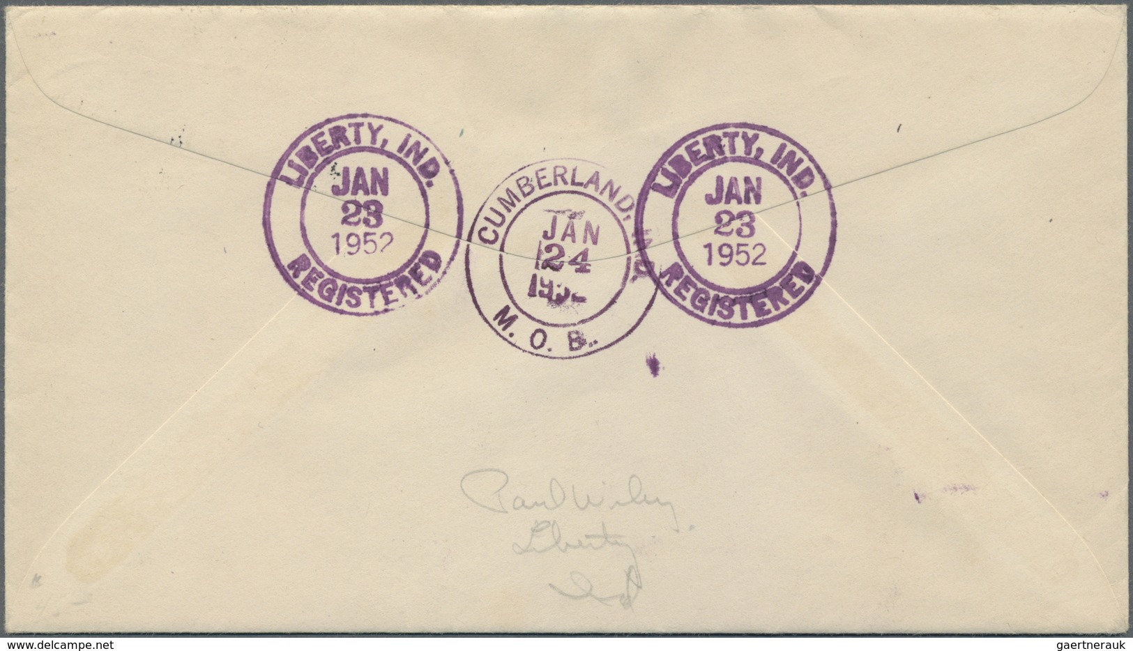 Br Vereinigte Staaten Von Amerika - Stempel: LADY LIBERTY  Fancy Cancel + B/s Violet "LIBERTY IND. JAN - Marcofilie