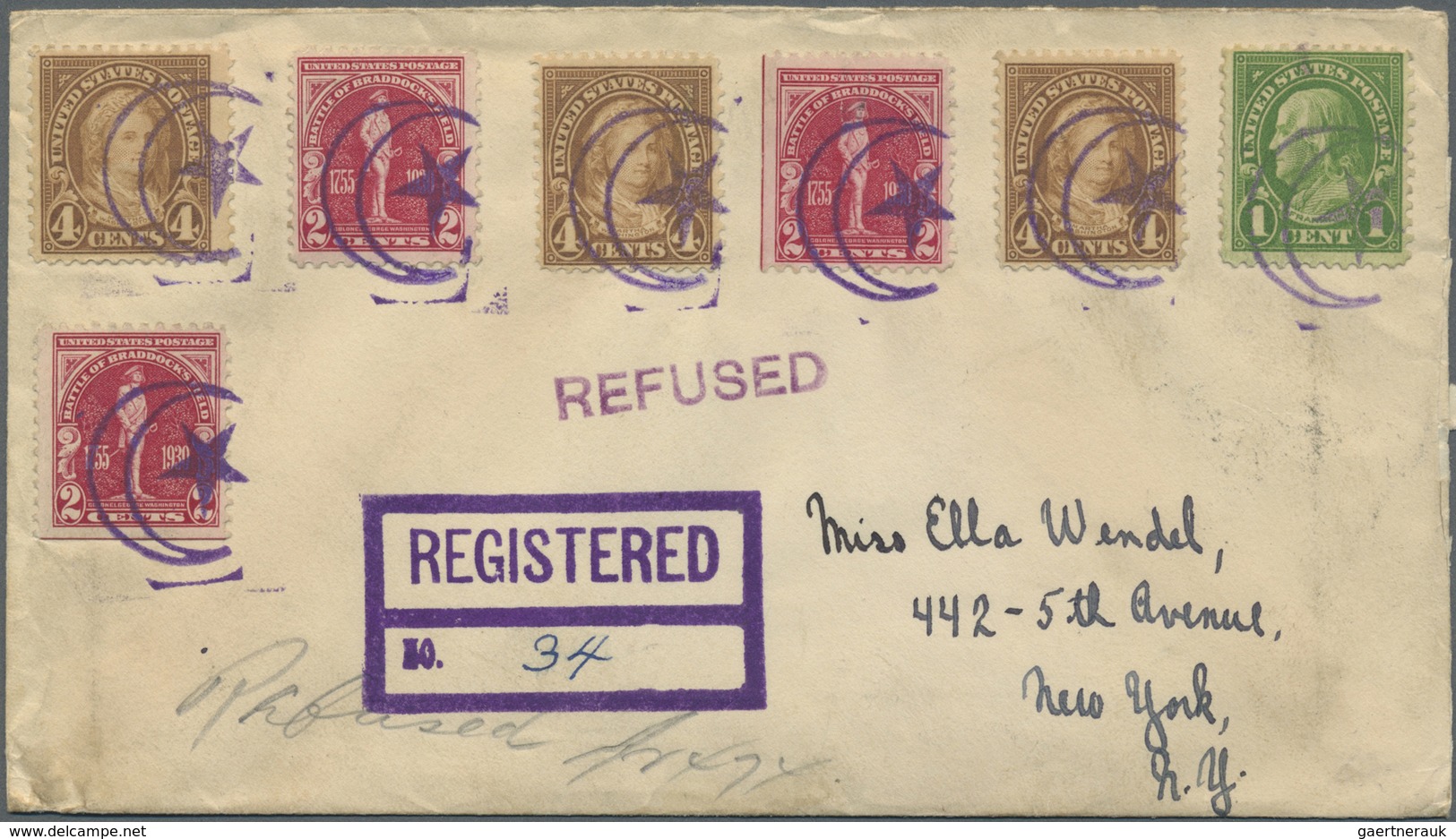 Br Vereinigte Staaten Von Amerika - Stempel: MOON AND STAR Violet Fancy Cancel + B/s "BOGGSTOWN JUL 28 - Marcofilie