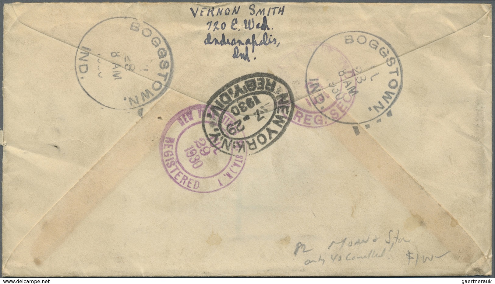 Br Vereinigte Staaten Von Amerika - Stempel: MOON AND STAR Violet Fancy Cancel + B/s "BOGGSTOWN JUL 28 - Marcophilie