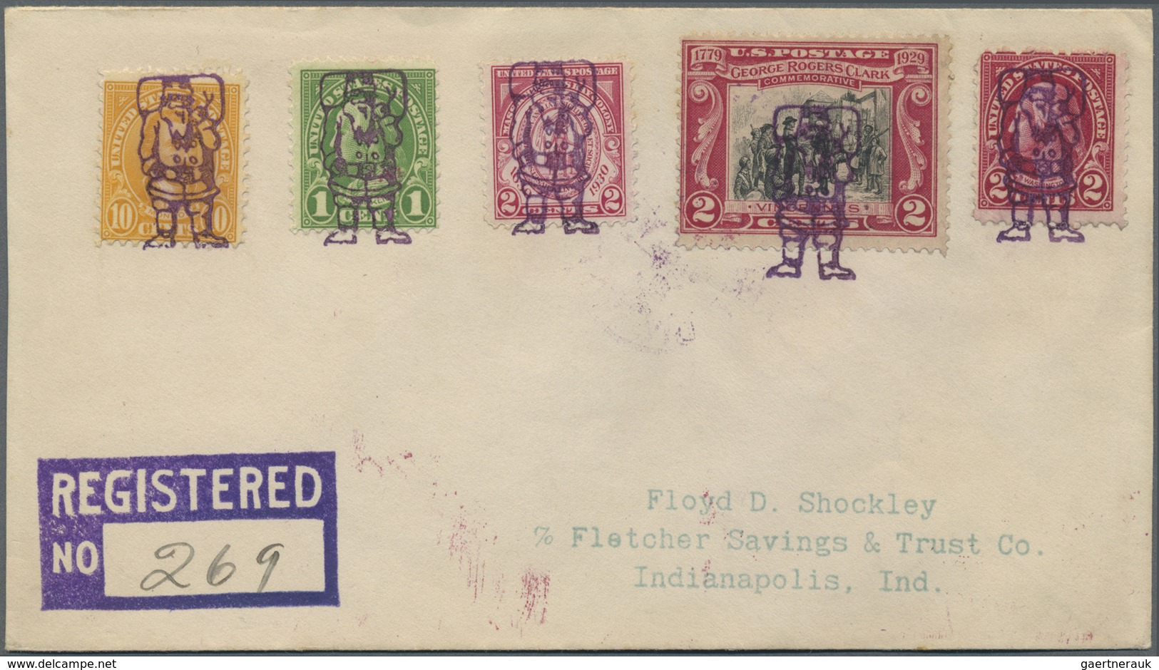 Br Vereinigte Staaten Von Amerika - Stempel: SANTA CLAUS (long Shot) Violet Fancy Cancel + B/s Red "SAN - Marcofilie