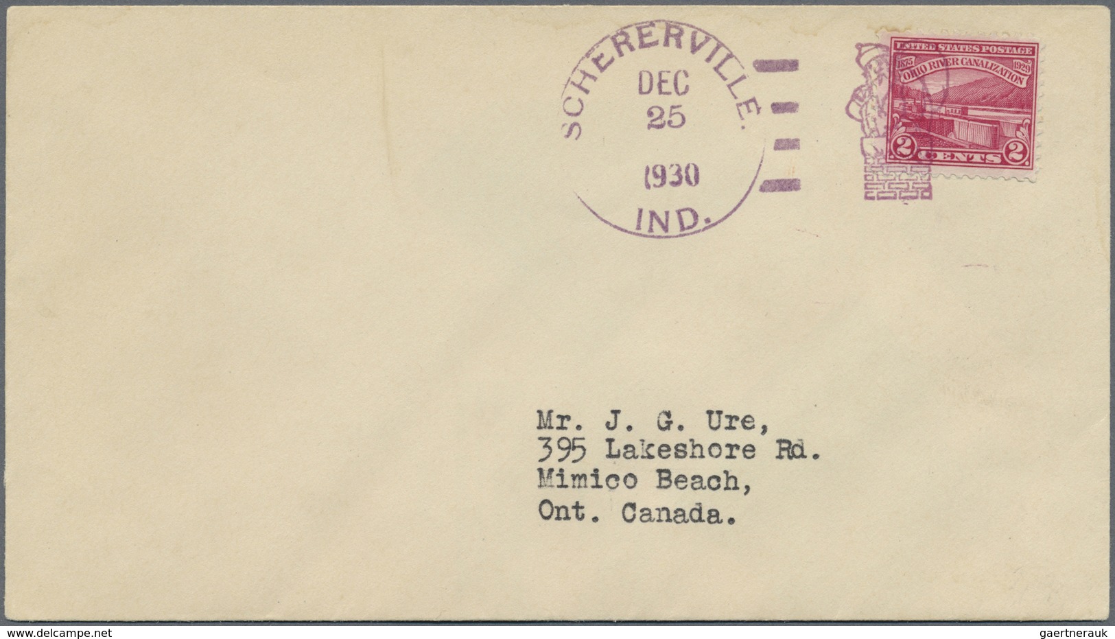 Br Vereinigte Staaten Von Amerika - Stempel: SANTA CLAUS ON CHIMNEY Violet Fancy Cancel + Cds "SCHERERV - Marcophilie