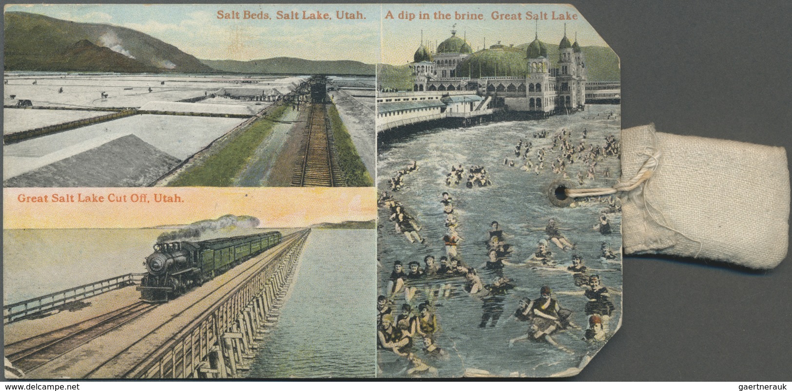 Vereinigte Staaten Von Amerika - Besonderheiten: 1923, Colour Picture Card "Great Salt Lake Utah" Wi - Sonstige & Ohne Zuordnung