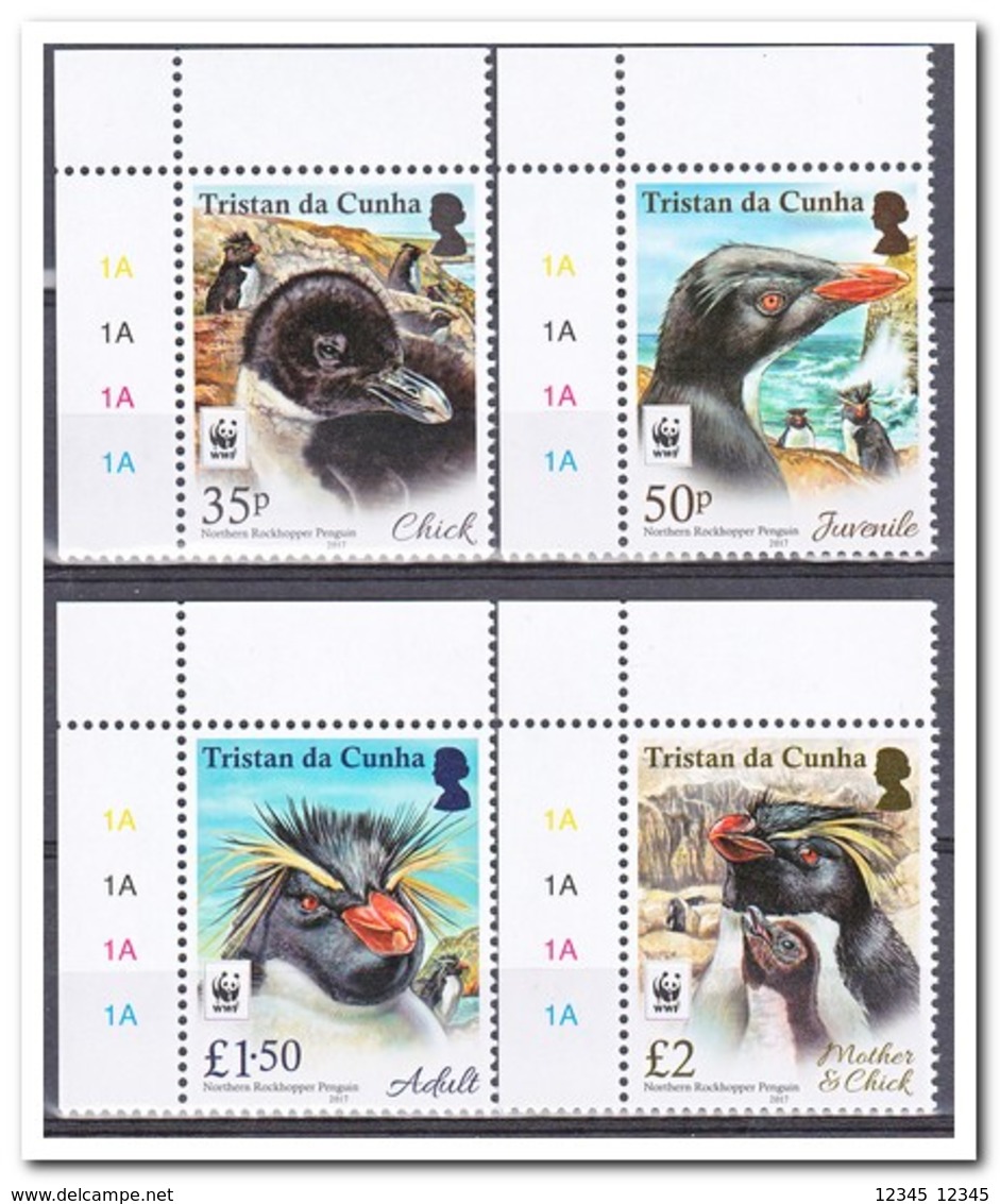 Tristan Da Cunha 2017, Postfris MNH, WWF, Pinguins - Tristan Da Cunha