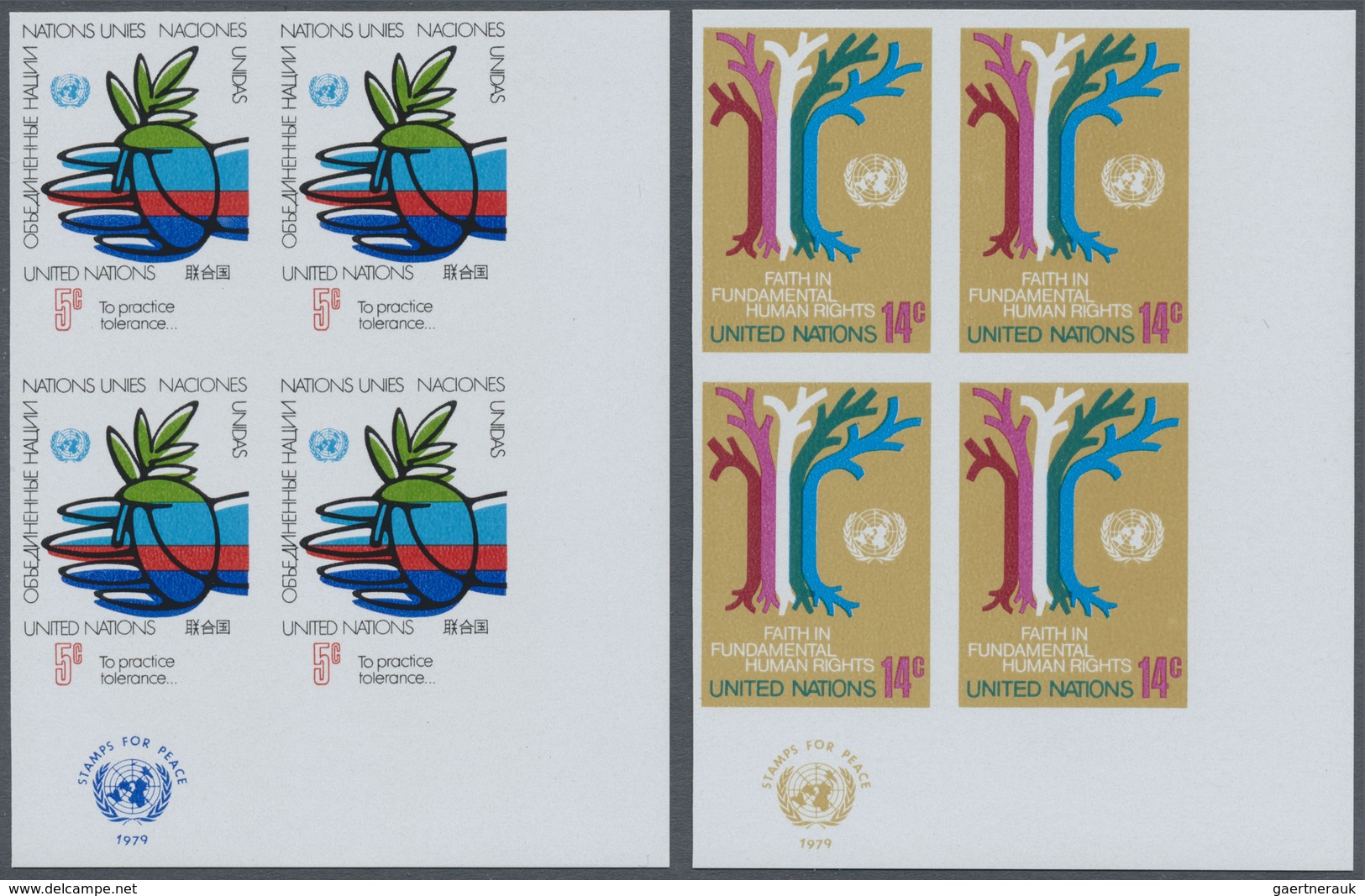 ** Vereinte Nationen - New York: 1979, Definitives Set Of Four (peace, Human Rights, Pigeons Etc.) In I - Autres & Non Classés