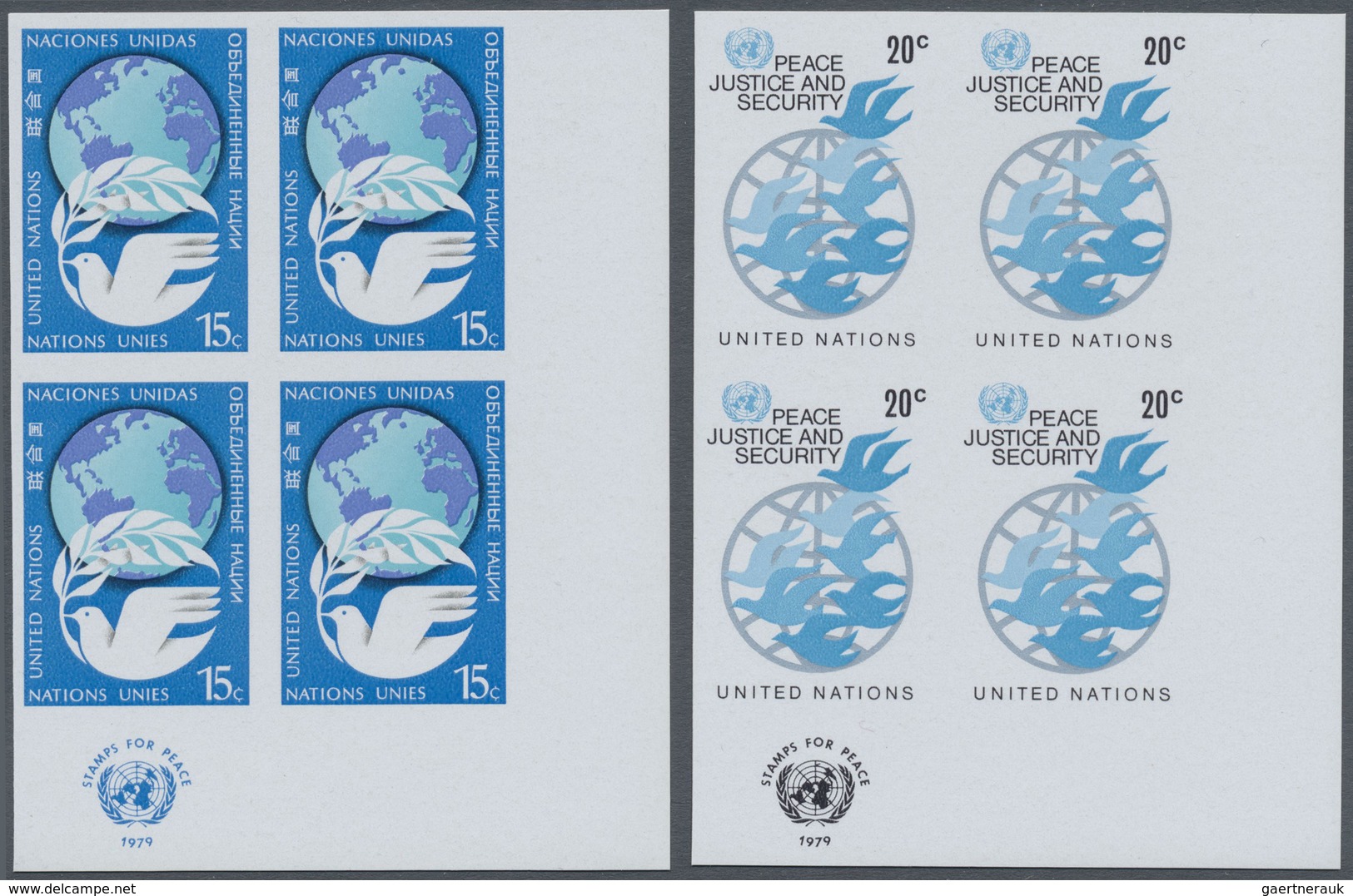 ** Vereinte Nationen - New York: 1979, Definitives Set Of Four (peace, Human Rights, Pigeons Etc.) In I - Autres & Non Classés