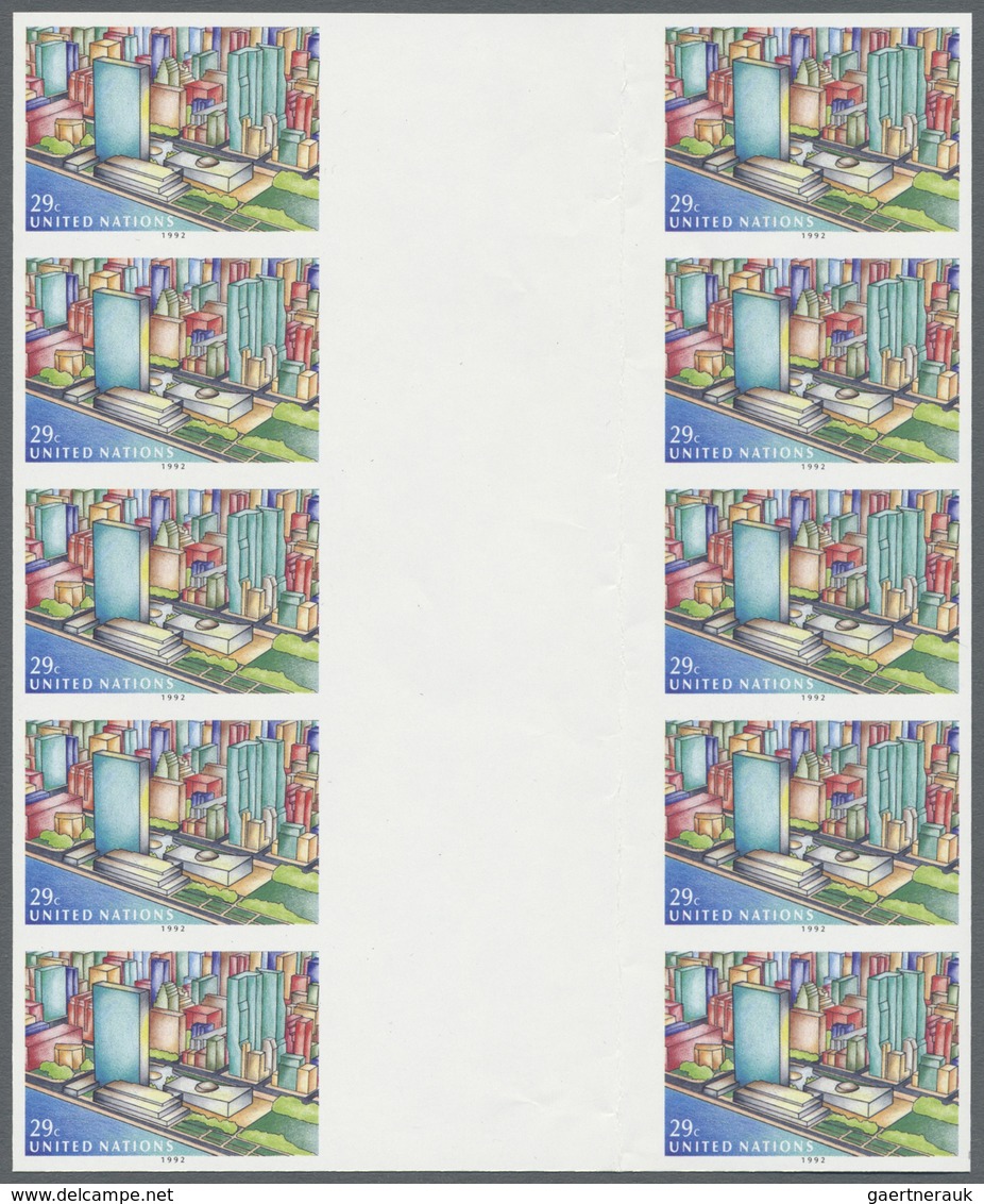 ** Vereinte Nationen - New York: 1992. Vertical Block Of 5 Imperforate, Horizontal Gutter Pairs For The - Autres & Non Classés