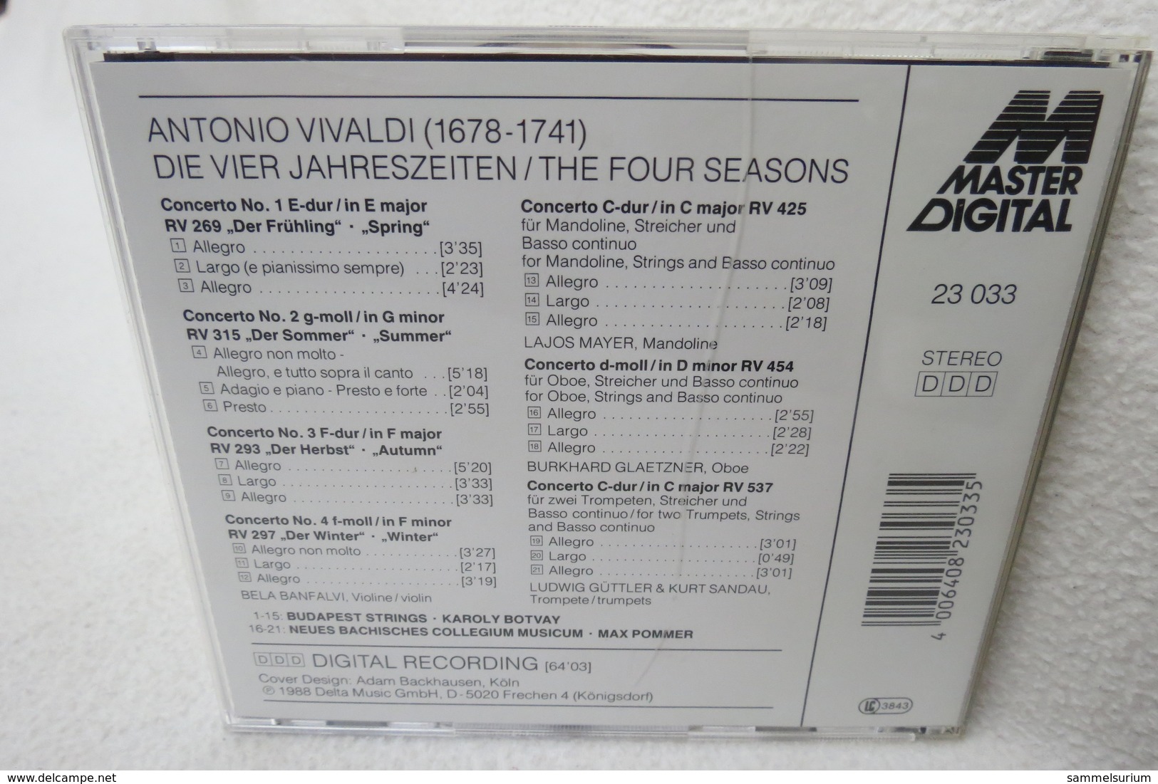 CD "Vivaldi" Die Vier Jahreszeiten / The Four Seasons - Klassik