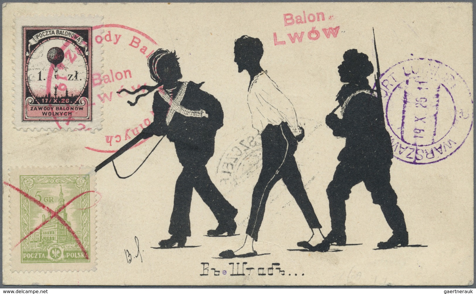 Br Ballonpost: 1926, 19.X., Poland, Four Balloon Covers/cards "Poznań", "Lwów", "Kraków" And "Warszawa" - Luchtballons