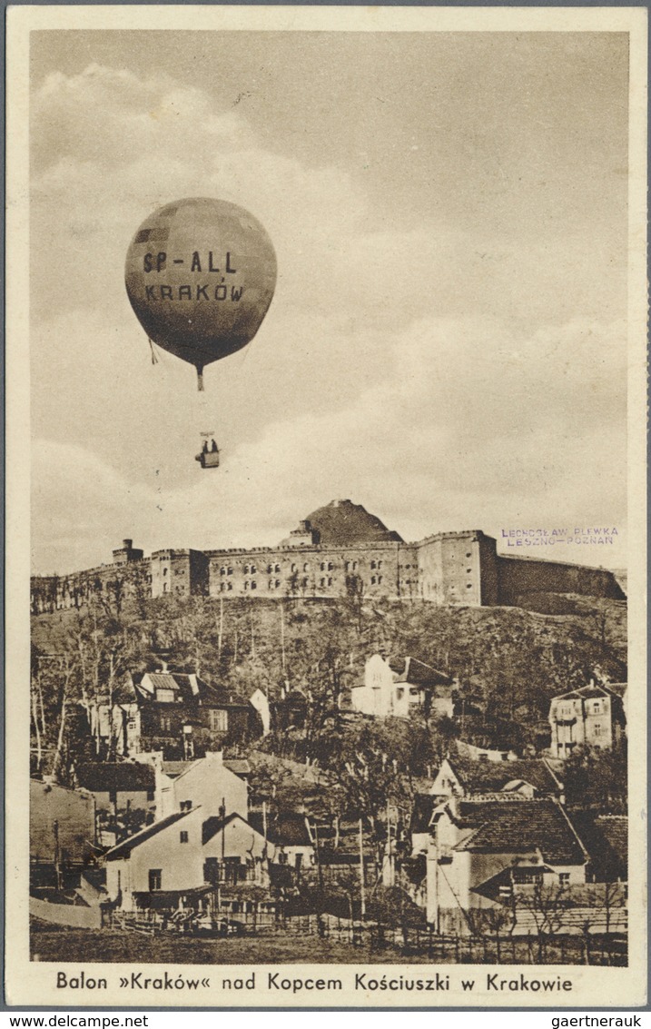 Br Ballonpost: 1936, 29.VI., Poland, Balloon "Kraków", 1st-3rd Flight, Four Covers/card Showing All Cac - Montgolfières