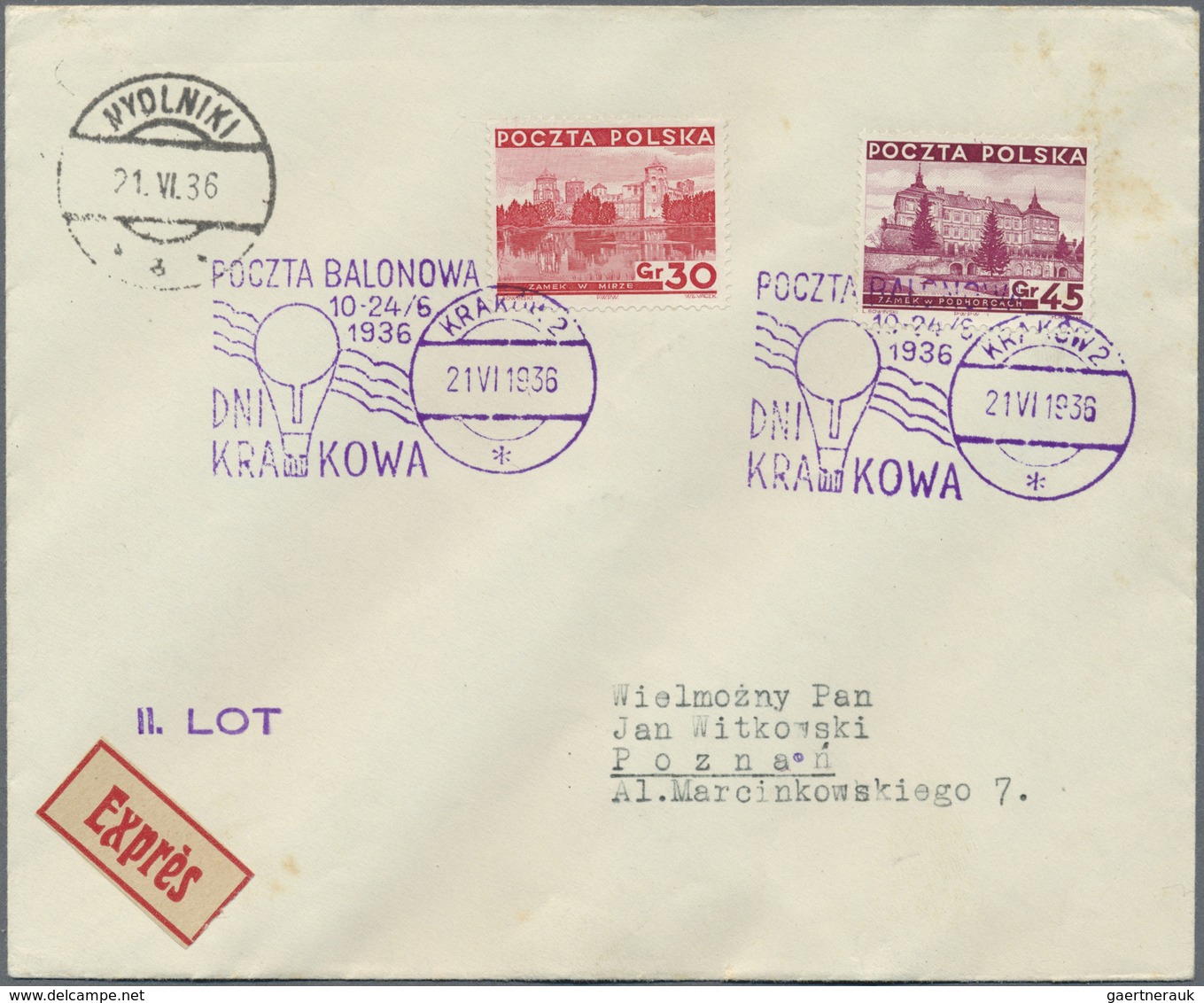 Br Ballonpost: 1936, 29.VI., Poland, Balloon "Kraków", 1st-3rd Flight, Four Covers/card Showing All Cac - Montgolfières