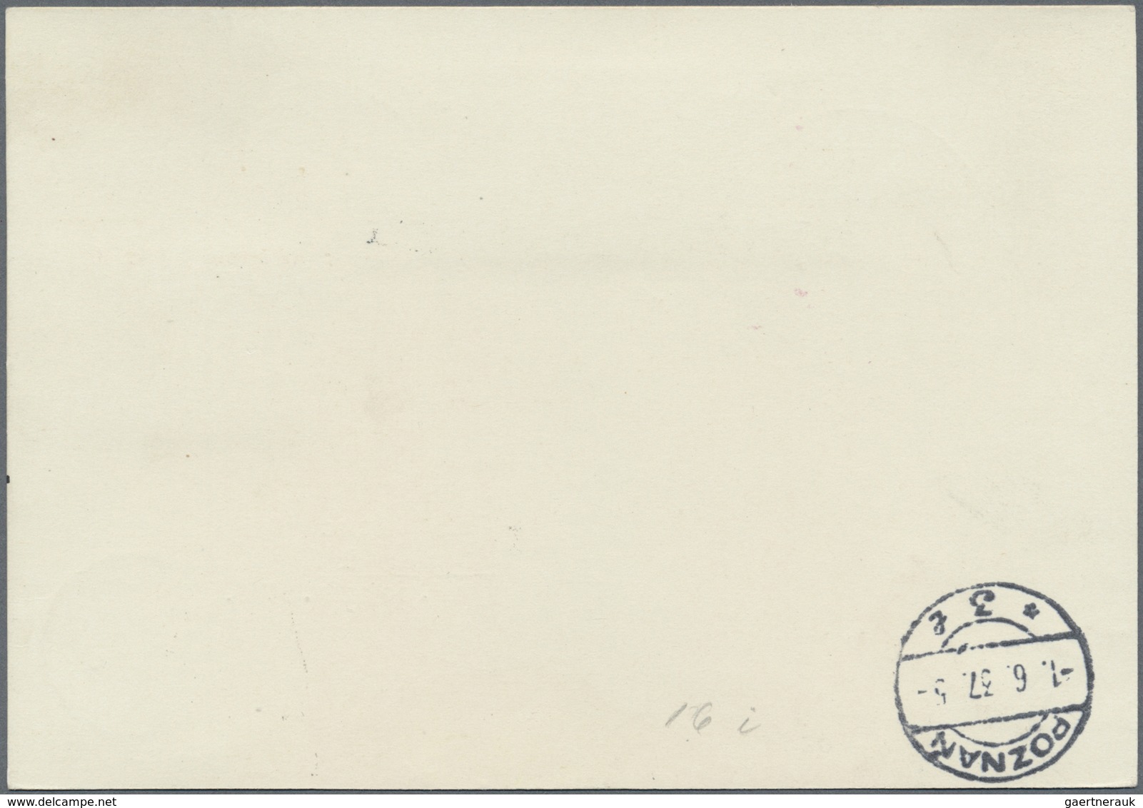 Br Ballonpost: 1937, 30.V., Poland, Balloon "Pomorze", Card With Black Postmark And Arrival Mark, Only - Montgolfières