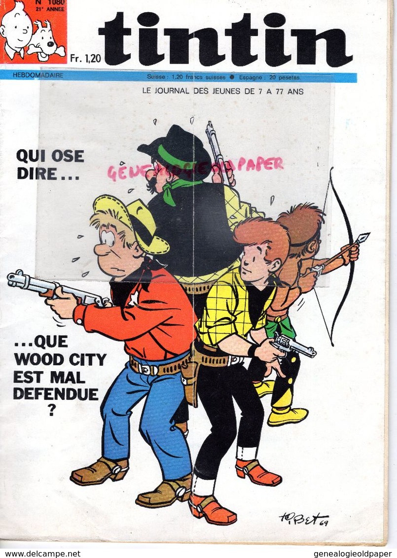 TINTIN - N° 1080- 1969- TOTAL VOICI L' EMPEREUR NAPOLEON 1 ER-ATHLETISME VALERI BRUMEL-SAUT HAUTEUR-AVION CLEMENT ADER - Tintin