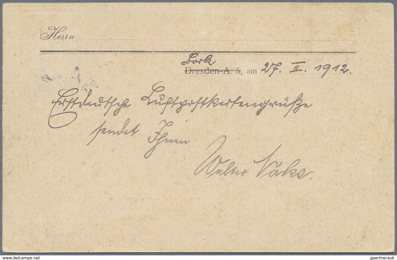 Br Flugpost Deutschland: 1912: "Flugpost Bork Und Umgebung Durch Gradeflieder" (D-K2) Als Zusatzstempel - Poste Aérienne & Zeppelin