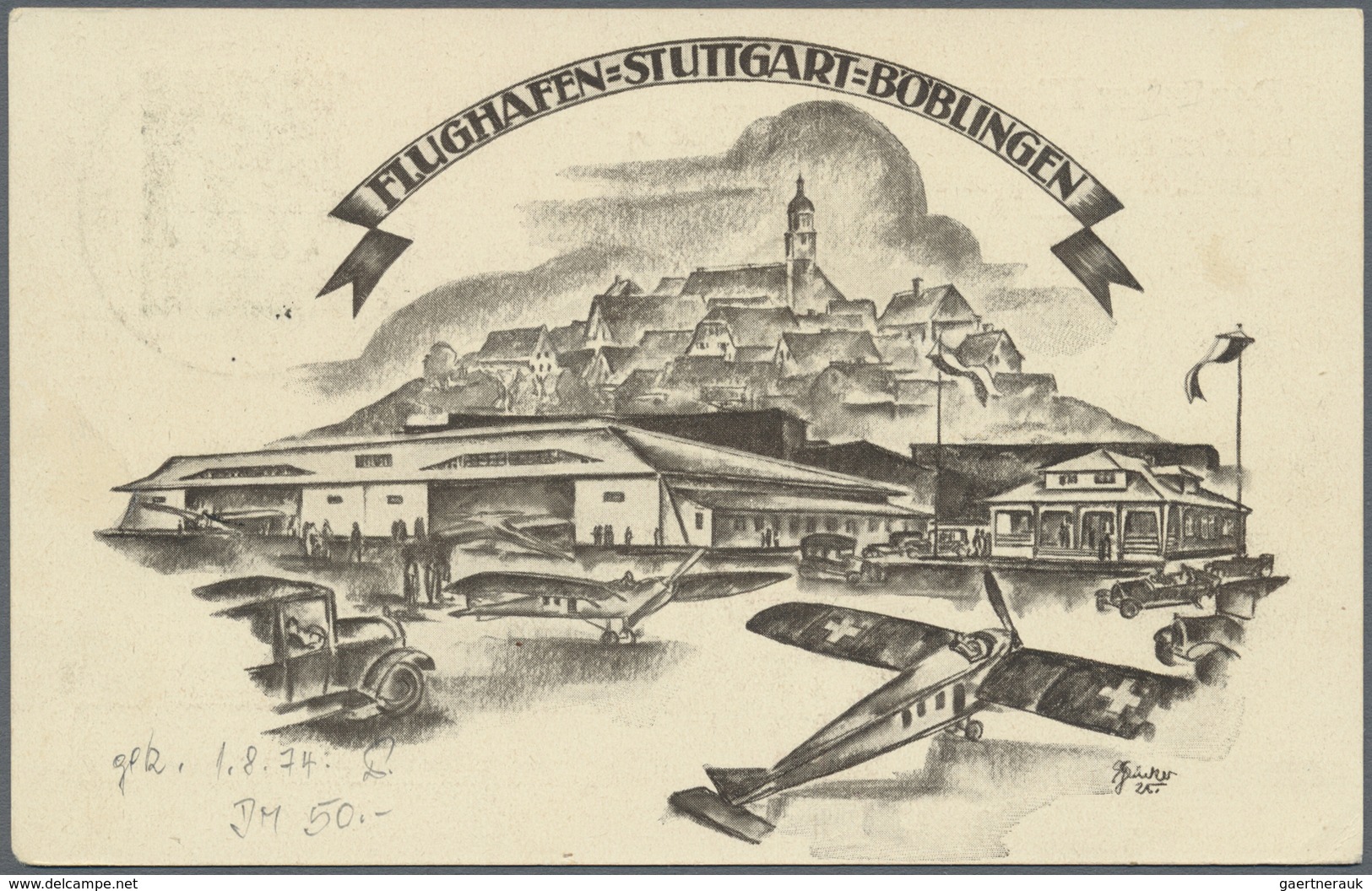 Br Flugpost Deutschland: 1925, Flugplatz STUTTGART-BÖBLINGEN, Drei Belege Zum Deutschen Fliegertag, Zwe - Luchtpost & Zeppelin