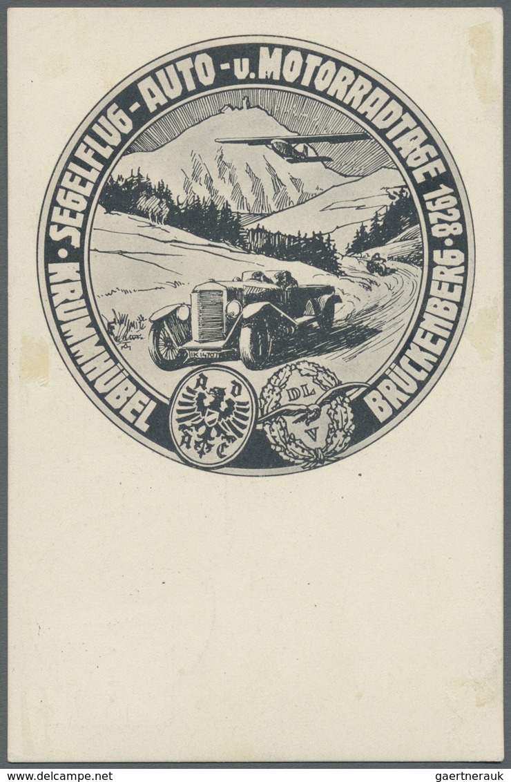 Br Flugpost Deutschland: 1928, Seltene Sonderkarte Mit Stempel SEGELFLÜGE VOM RIESENGEBIRGE" Frankiert - Luchtpost & Zeppelin