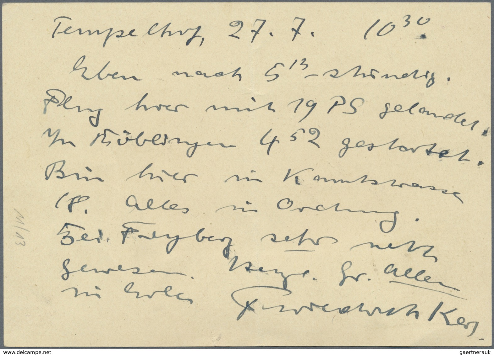 GA Flugpost Deutschland: 1928: Deutsche Pionierflugpost 27.7.1928 Luftpostkarte An Die Freifrau König V - Luchtpost & Zeppelin