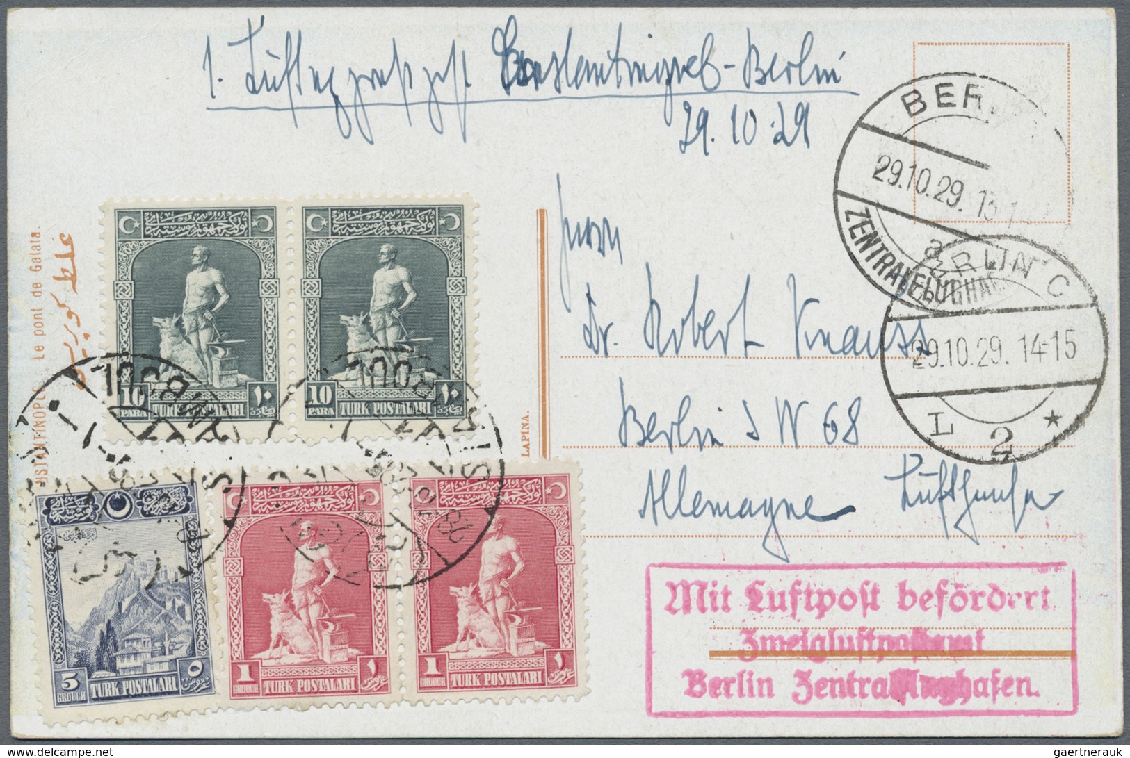 Br/ Flugpost Deutschland: 1929, ERKUNDUNGSFLUG DER DEUTSCHEN LUFTHANSA Mit Junkers Flugzeug W 33, Hier R - Luchtpost & Zeppelin