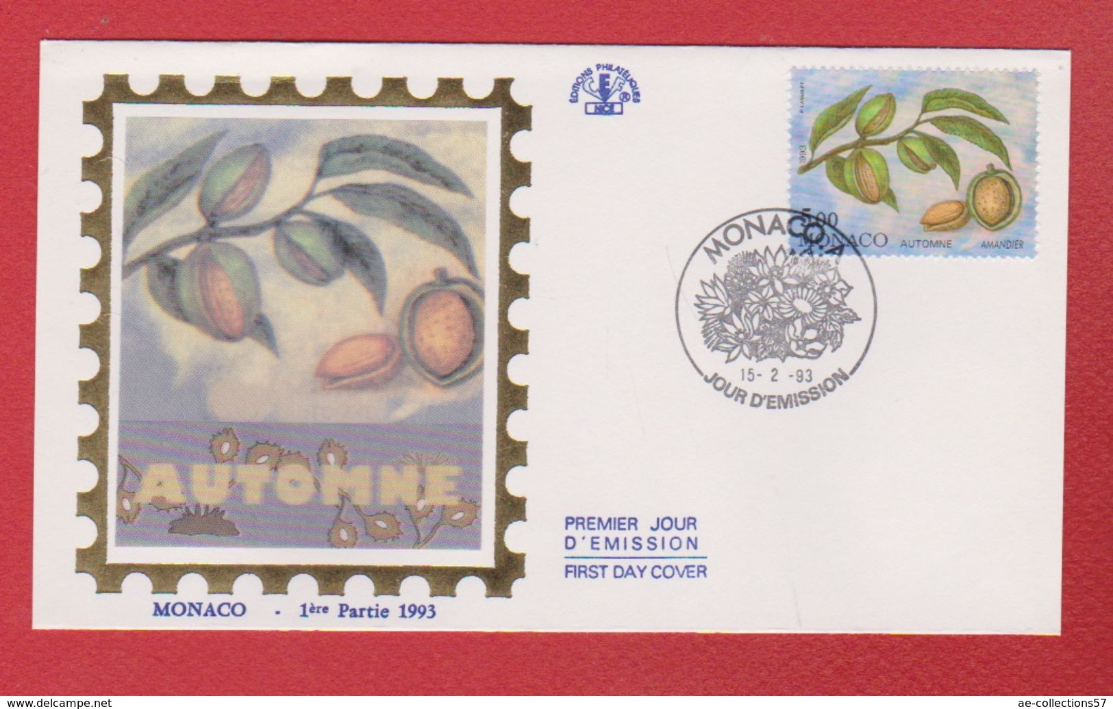 Enveloppe Premier Jour  / Automne / Monaco  / 15-2-93 - FDC