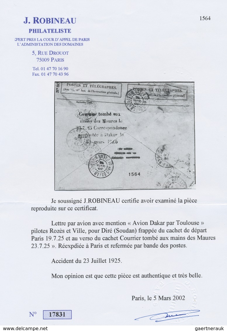 Br Flugpost Europa: 1925, July 23, France. The C.G.E.A. Plane Flying From Toulouse To Dakar Was Forced - Autres - Europe