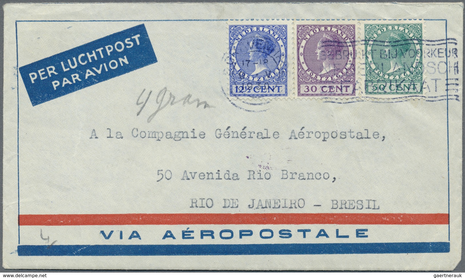 Br Flugpost Europa: 1930. Air Letter (French Language) From "The Hague 9.9.35" By "Compagnie Générale A - Autres - Europe