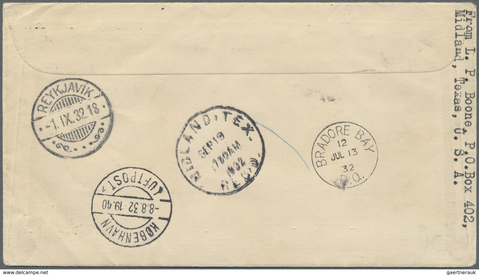 Br Flugpost Europa: 1932, Airmail Letter With Cachet "AIRMAIL OTTAWA-BRADORE BAY" Sent From "OTAWA JUL - Andere-Europa