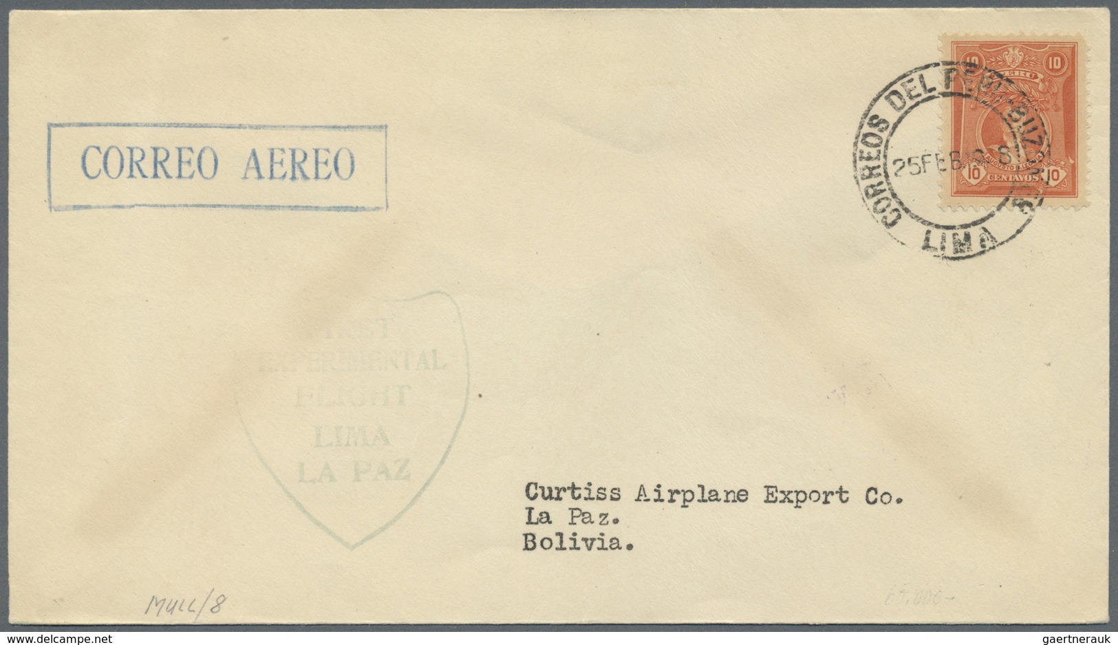 Br Flugpost Übersee: Südamerika: 1928, Partie mit 9 "First Experiemental Flight"-Briefen mit Spezial-Ca