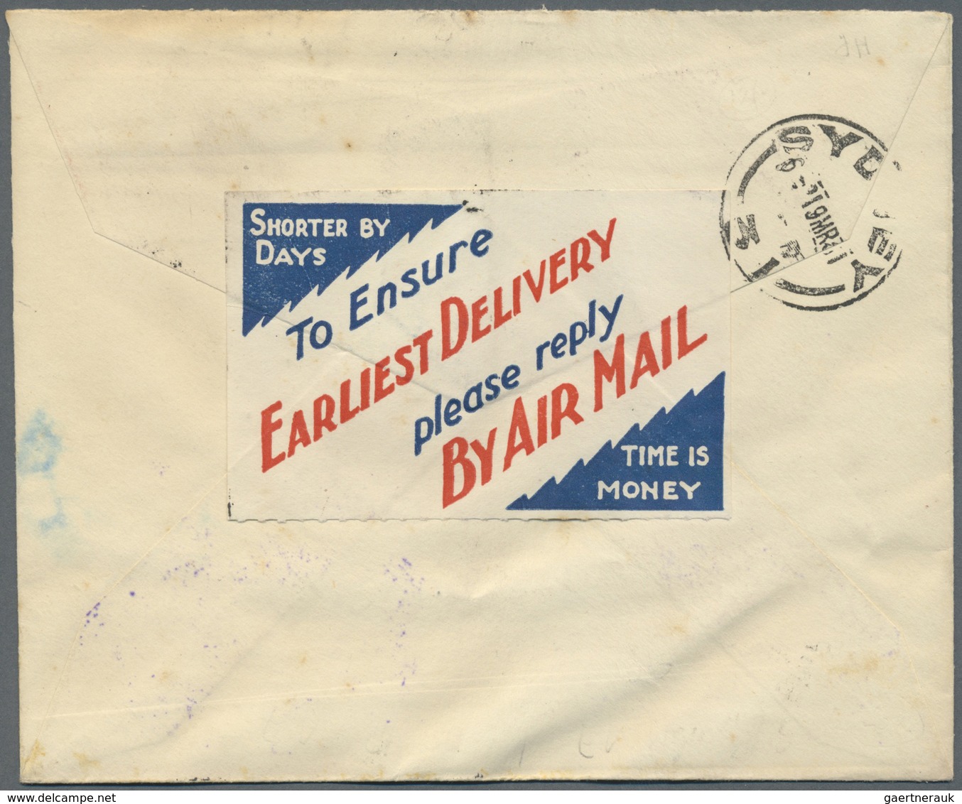 Br Flugpost Übersee: AUSTRALIEN: 1931, ANA Flight Melbourne To Sydney, Cover With Airmail Stamps 3 D. A - Autres & Non Classés