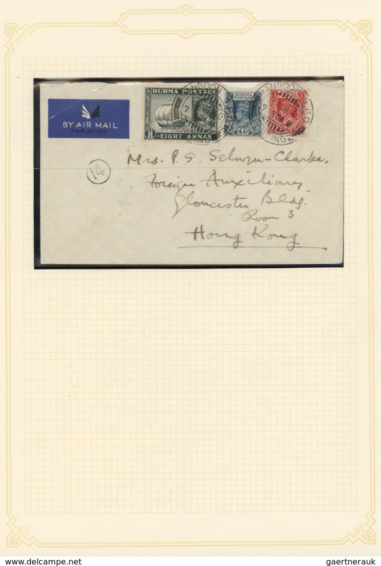 Br Flugpost Übersee: 1940/1941: War Time  Air Mails From  Burma. Three Commercial Covers From Rangoon T - Autres & Non Classés