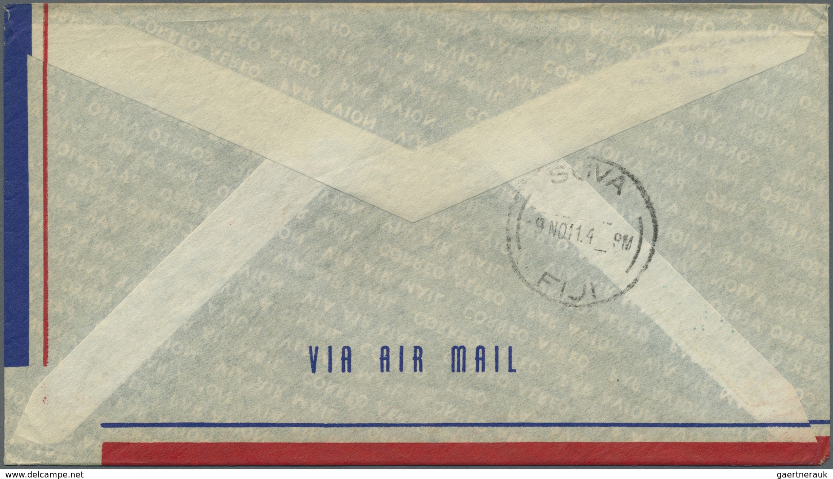 Br Flugpost Übersee: USA: 1941, U.S. Air Mail First Flight To SUVA/Fiji, Four Covers From Los Angeles, - Autres & Non Classés