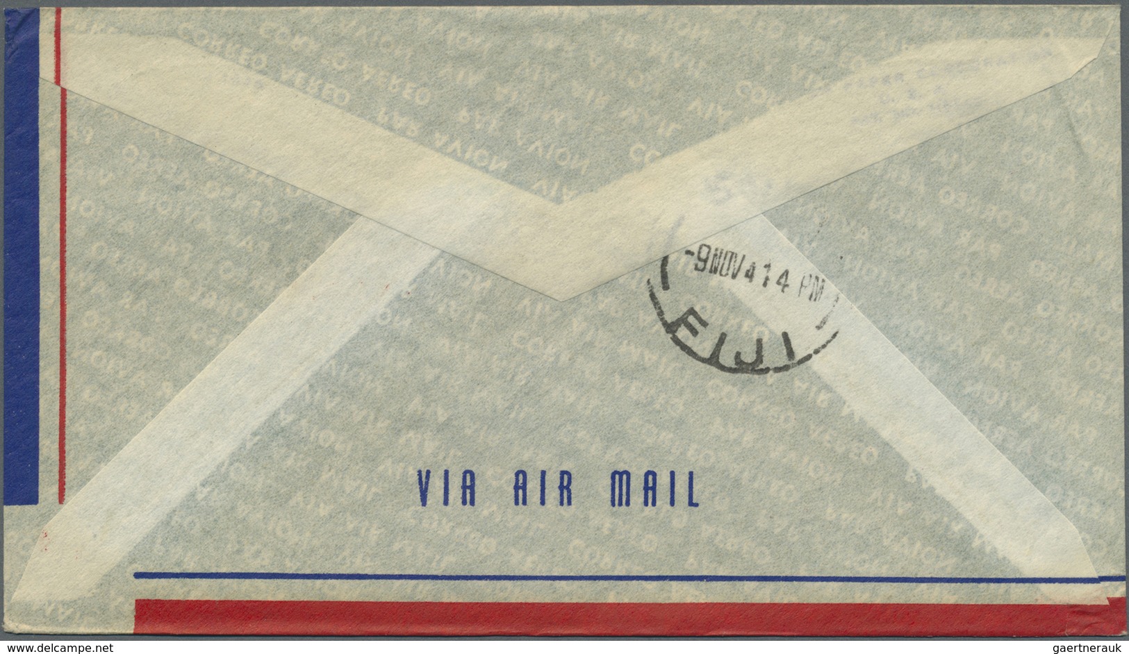 Br Flugpost Übersee: USA: 1941, U.S. Air Mail First Flight to SUVA/Fiji, four covers from Los Angeles,