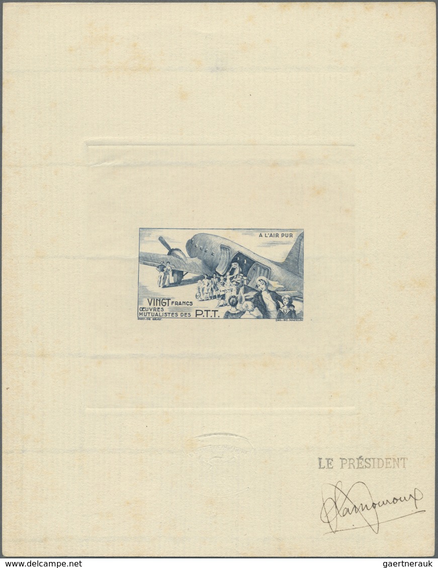 (*) Flugpost Übersee: 1947/1950 (ca.), French Area, Airmails, Group Of Four PPT Epreuve, Signed "Le Pres - Autres & Non Classés