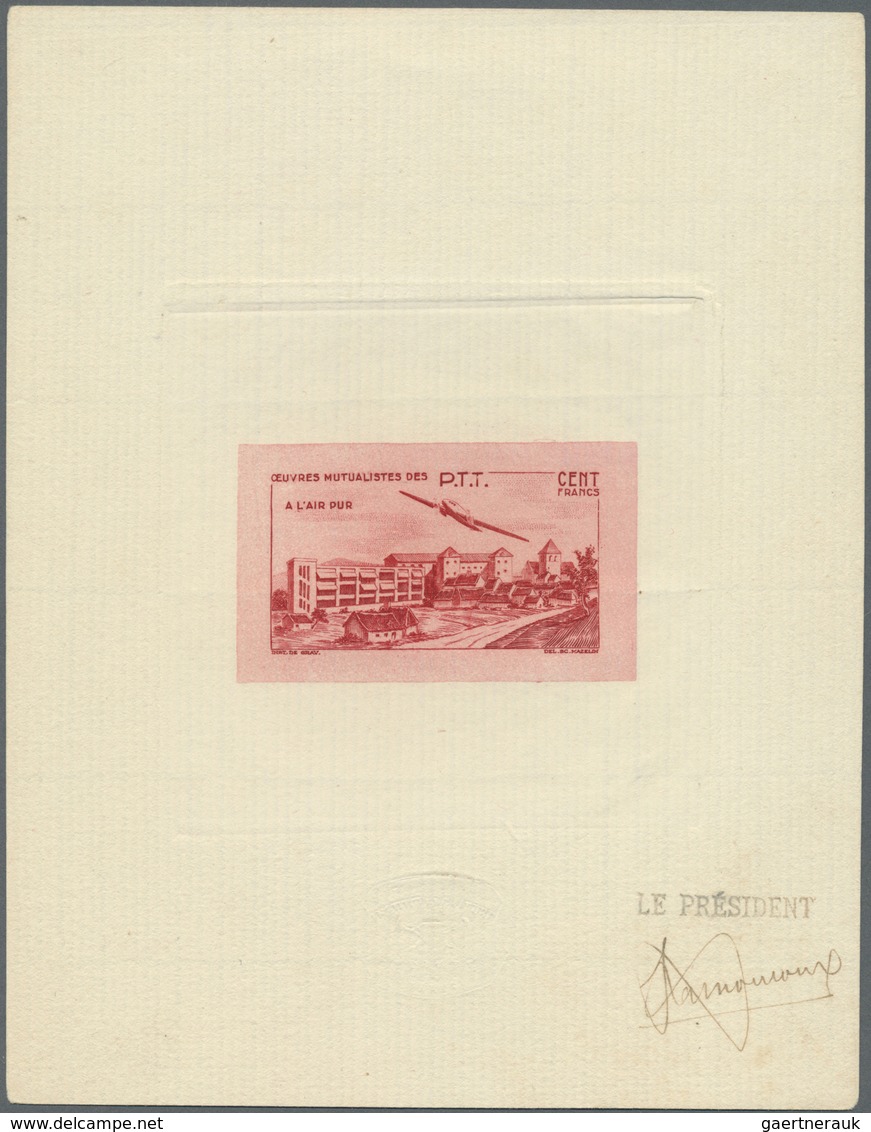 (*) Flugpost Übersee: 1947/1950 (ca.), French Area, Airmails, Group Of Four PPT Epreuve, Signed "Le Pres - Andere & Zonder Classificatie