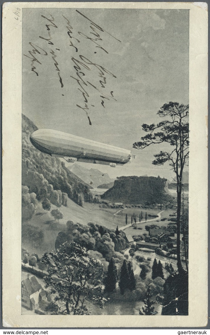 Br Zeppelinpost Deutschland: 1911: LZ 8/DEUTSCHLAND. Seltene Eyb-Zeppelinkarte "Fahrt In Die Schweiz" M - Poste Aérienne & Zeppelin