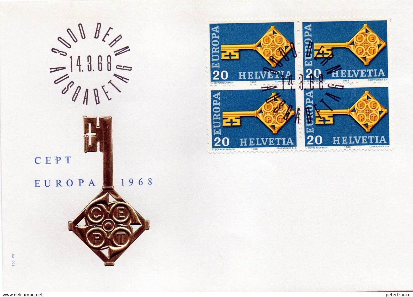 B - 1968 Svizzera - Europa FDC - FDC