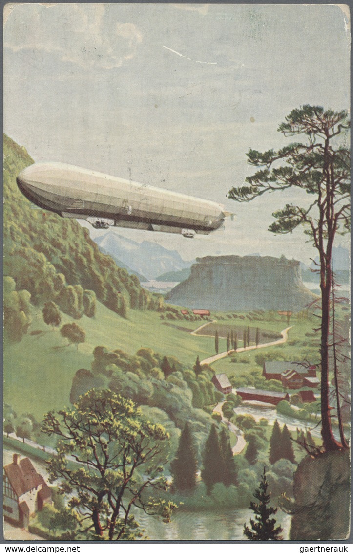 GA Zeppelinpost Deutschland: 1912, LZ 12 "Hansa", 5 Pfg. Privat-Ganzsachenkarte "Schweizerfahrt" Mit Bo - Luchtpost & Zeppelin