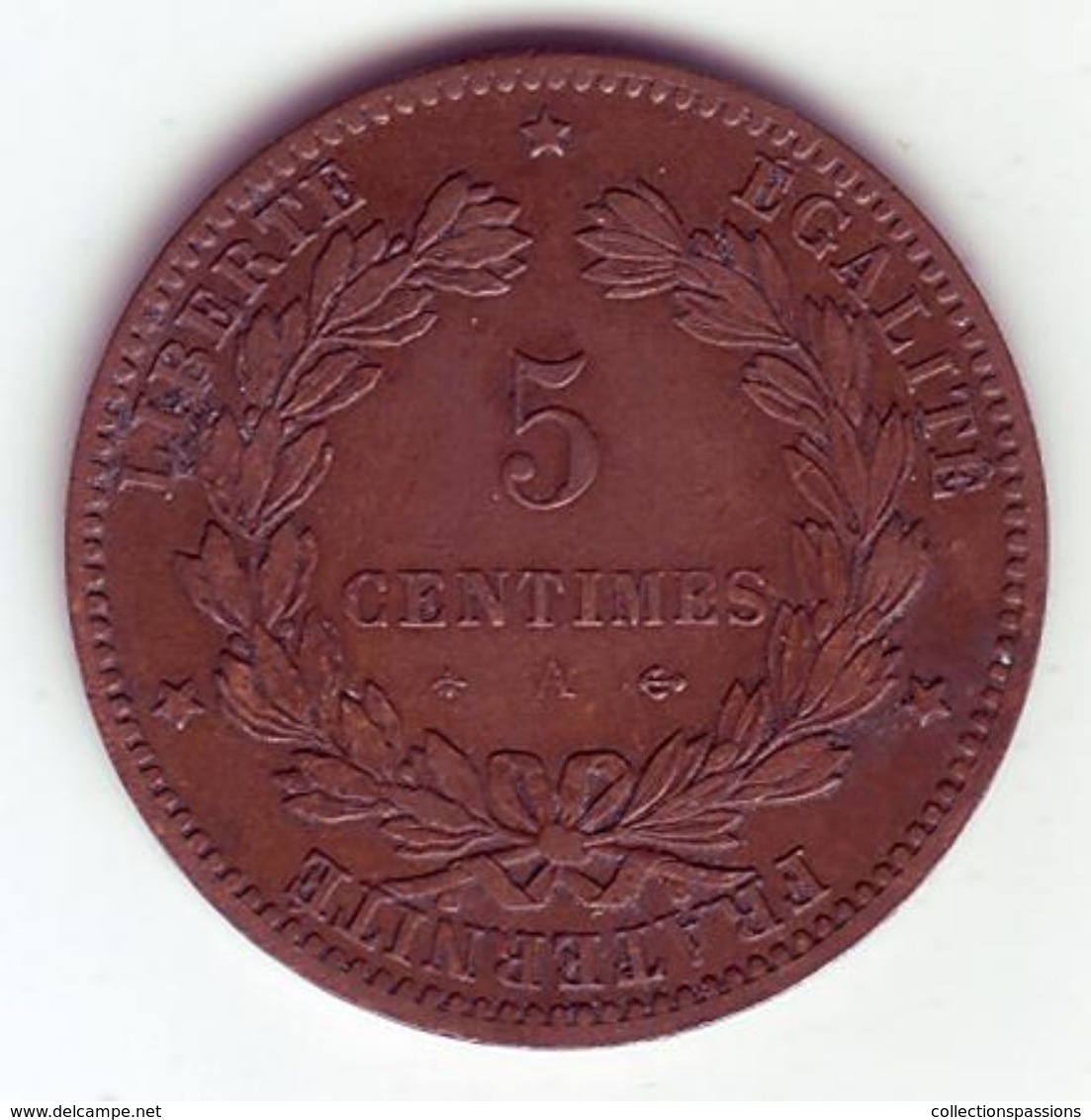 Cérès . 5 Centimes 1876 A . - 5 Centimes