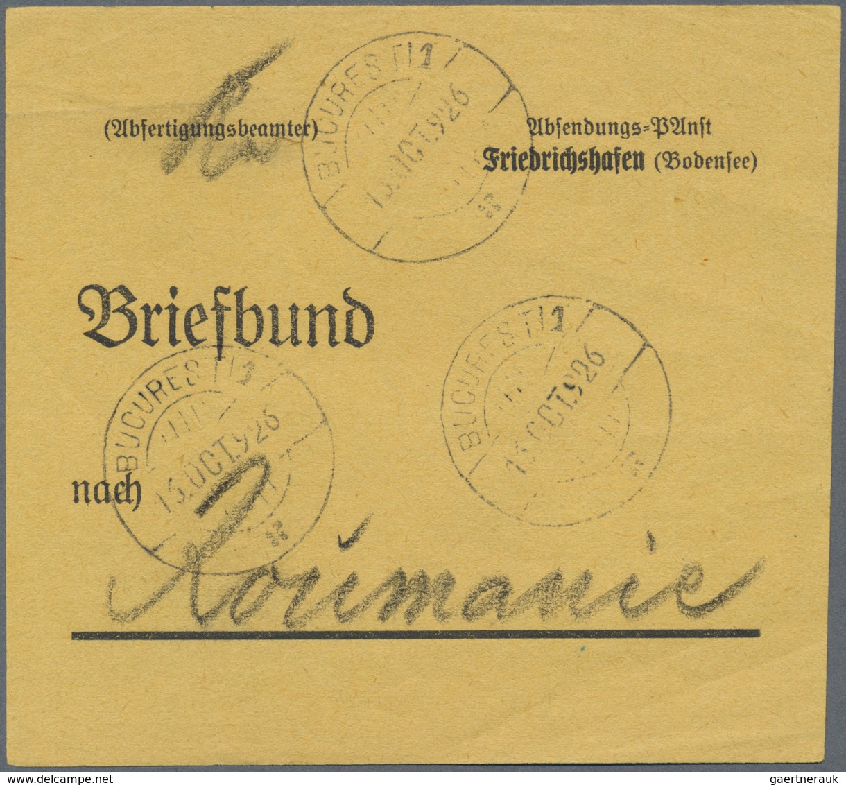 Br Zeppelinpost Deutschland: 1929, Graf Zeppelin Balkanfahrt: Briefbeutel-Fahne Der Balkanfahrt Mit Abs - Luchtpost & Zeppelin