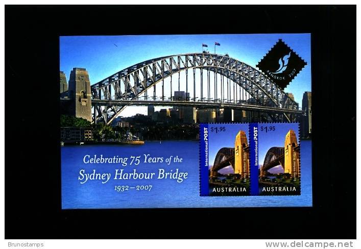 AUSTRALIA - 2007 SYDNEY HARBOUR BRIDGE MS OVERPRINTED BANGKOK 2007 MINT NH - Blocchi & Foglietti