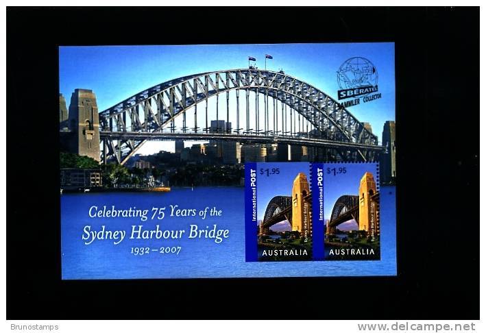 AUSTRALIA - 2007 SYDNEY HARBOUR BRIDGE   MS OVERPRINTED  SBERATEL MINT NH - Blocchi & Foglietti