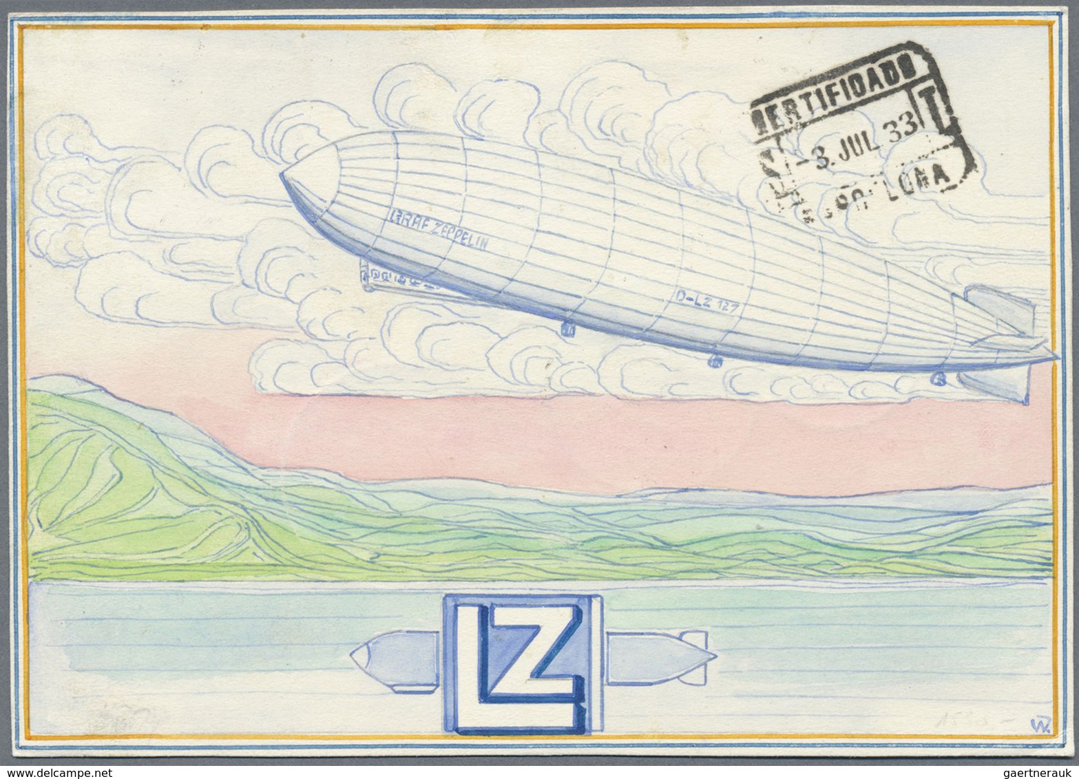 Br Zeppelinpost Europa: 1933: UNGARN/3. SAF 1933: Fantastische Reko-Karte Budaperst-Berlin-Fhfn (L1) - - Andere-Europa