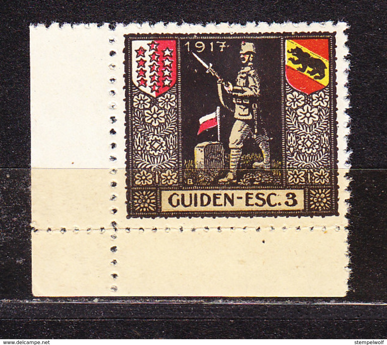 Soldatenmarke, Guiden-Esc. 3, 1917, Ungebraucht (46186) - Labels