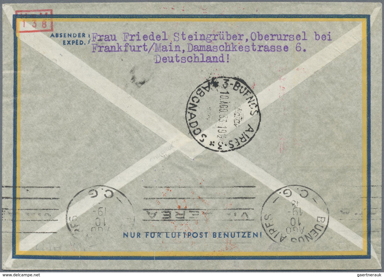 Br Zeppelinpost Europa: 1933: Luxemburg/4. SAF 1933: Zeppelin-Zierkuvert Mit Anschlußflug Berlin Und Lu - Sonstige - Europa