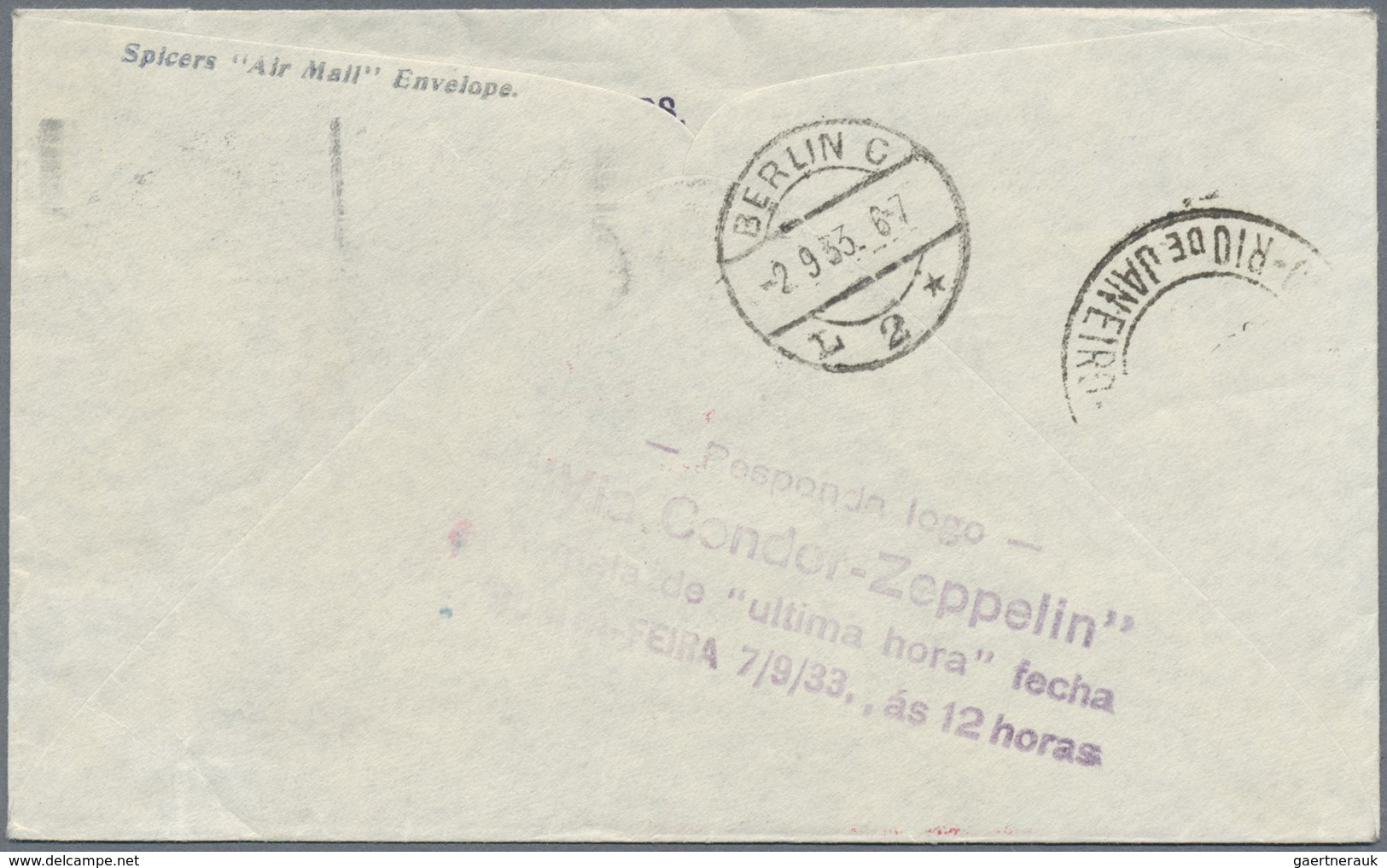 Br Zeppelinpost Europa: 1933: IRELAND / 6th SAF 1933: Decorative Letter "Anschlußflug Berlin" With Thre - Andere-Europa