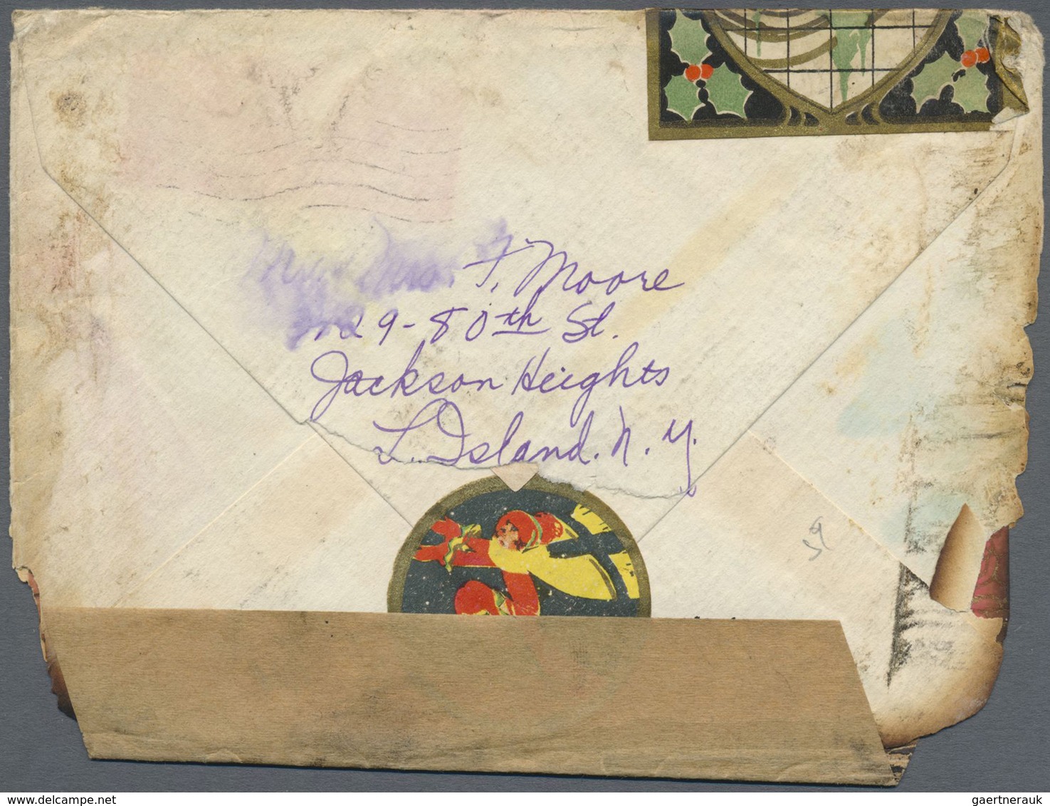 Br Katastrophenpost: USA: 1930, Crash Mail From Long Island/N.Y. To Los Angeles With Violet Two-liner " - Andere & Zonder Classificatie